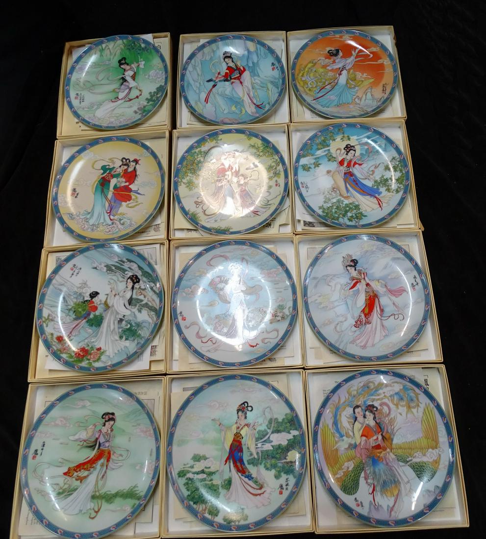 SET OF 12 COLLECTOR PLATES LEGENDS OF WEST LAKE- IMPERAL JINGDEXHEN PORCELAIN OF CHINA 8.5" DIA.: SET OF 12 COLLECTOR PLATES LEGENDS OF WEST LAKE- IMPERAL JINGDEXHEN PORCELAIN OF CHINA 8.5" DIA.