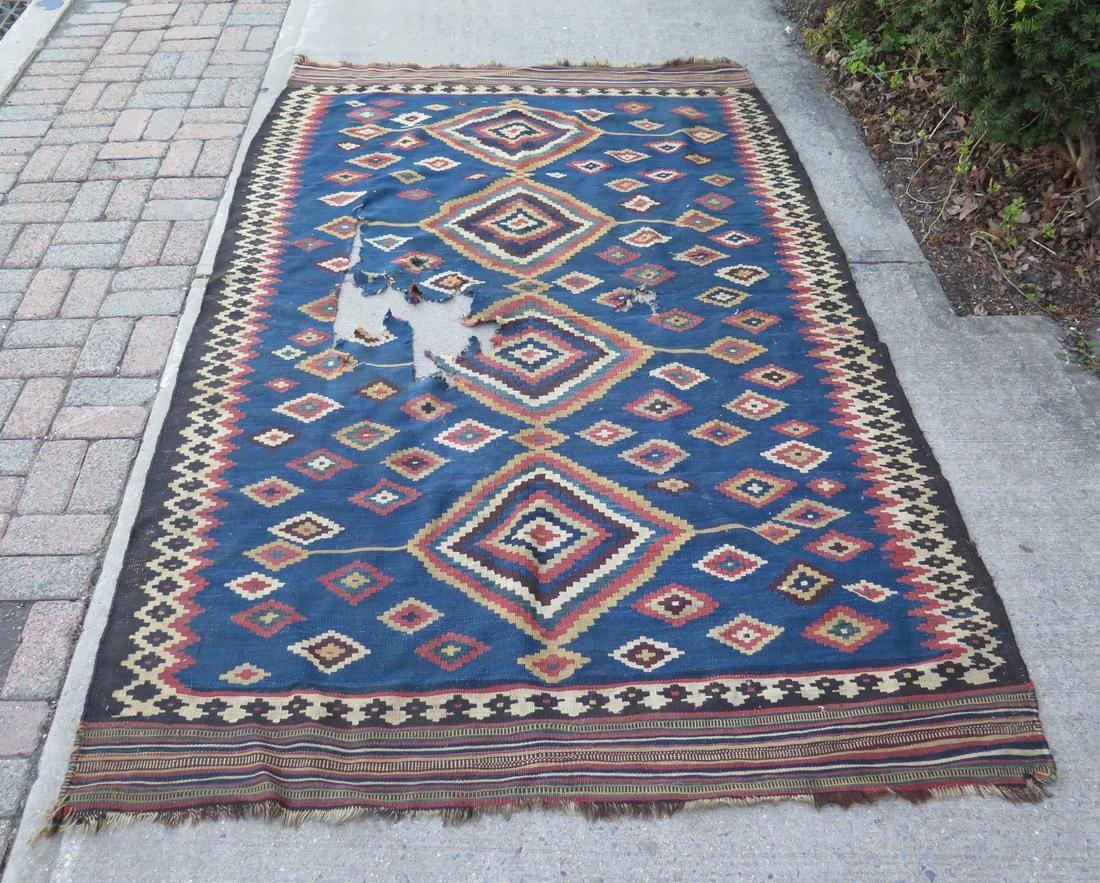 KILIM RUG -AS IS CONDITION- GOOD FOR PILLOWS? 5'3"X8': KILIM RUG -AS IS CONDITION- GOOD FOR PILLOWS? 5'3"X8'