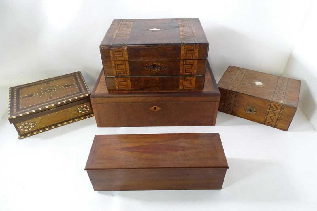 (5) INLAID HAND MADE ANTIQUE BOXES (1 of 20)