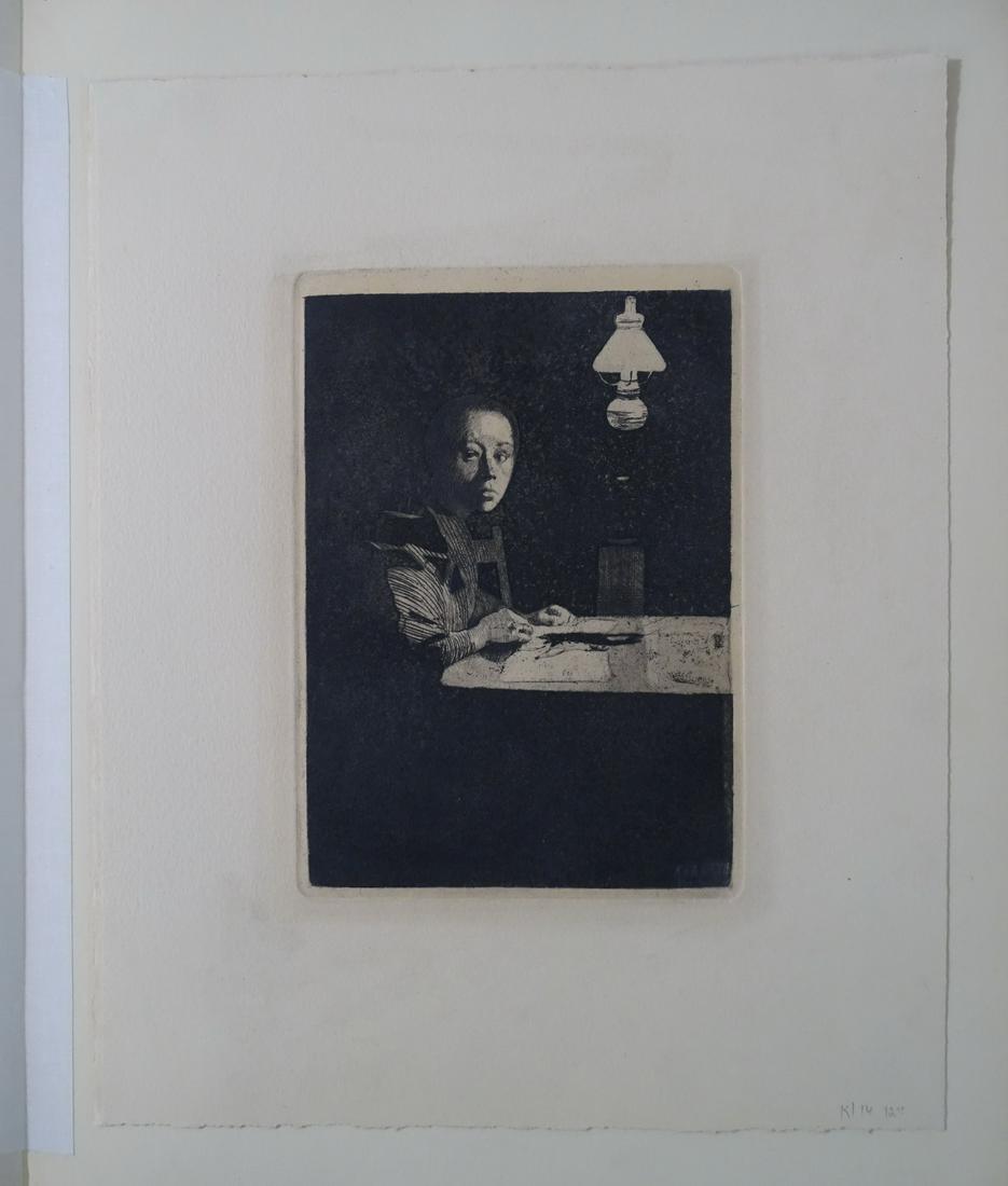 KATHE KOLLWITZ 'SELF PORTRAIT' AQUATINT 7" X 5" (1 of 8)