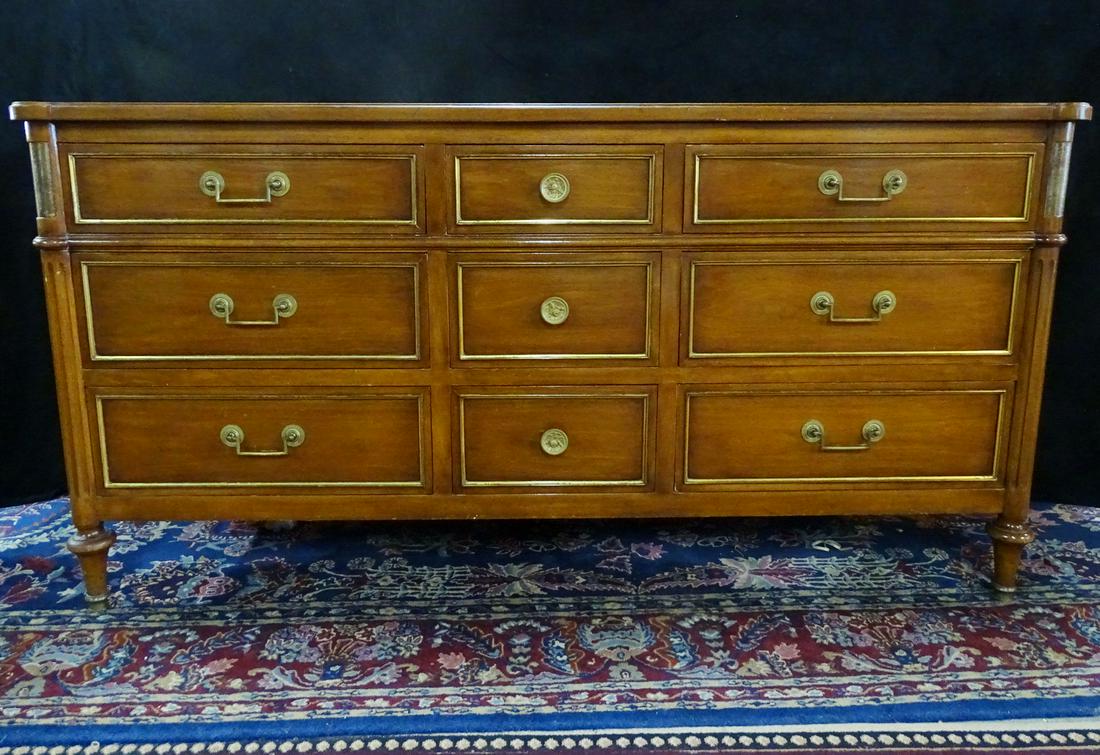 BODART WALNUT 9 DRAWER CHEST 33 1/4" X 66" X 22" (1 of 12)