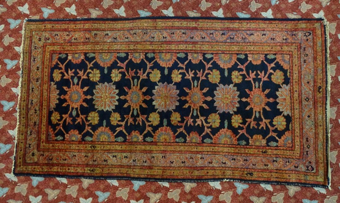 ANTIQUE ORIENTAL CARPET (BACKGROUND W/PURPLES & REDS) 3'8" X 6'10" (1 of 9)