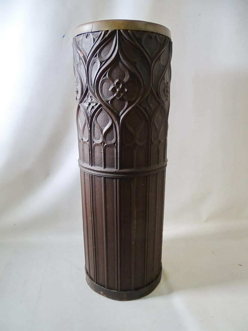 19TH CENTURY FIBERWARE UMBRELLA STAND 23.5" X 8 DIA.: 19TH CENTURY FIBERWARE UMBRELLA STAND 23.5" X 8 DIA.