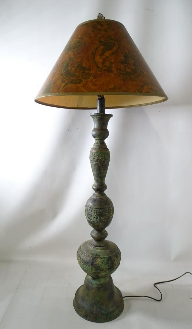 JAPANESE BRONZE CANDLESTICK LAMP 38" X 7" (1 of 6)