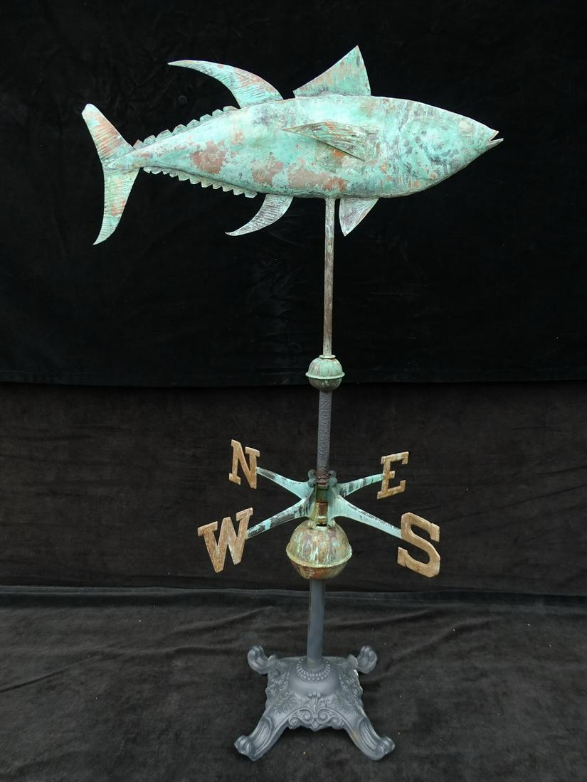 COPPER FISH WEATHER VANE  42" X 23 1/2" X 18 1/4" (1 of 10)