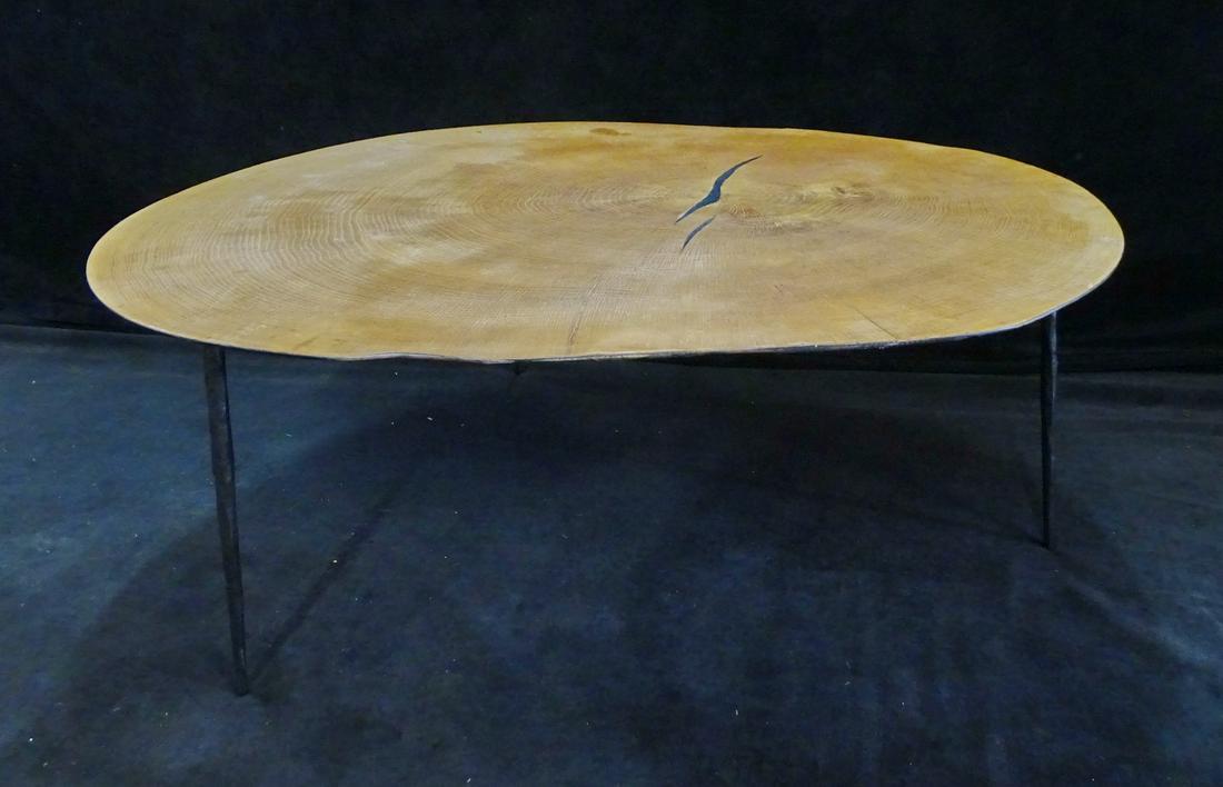 MOBITAL OAKLEY LOW COFFEE TABLE ORGANIC SHAPE, EUROPEAN WHITE OAK CROSS CUT VENEER 12" HIGH WITH (1 of 7)