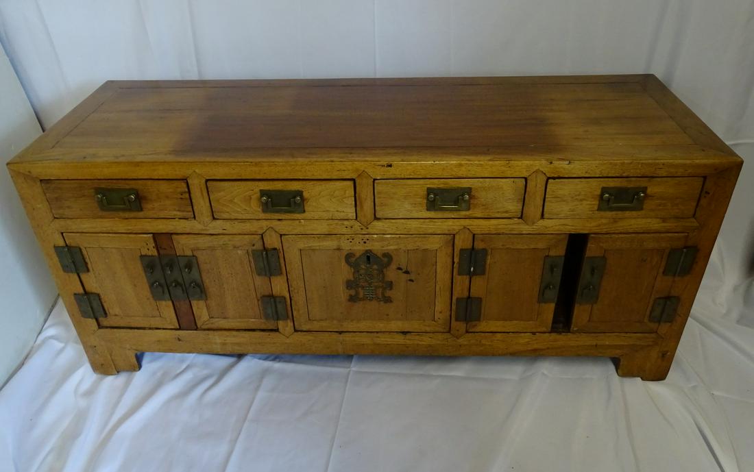 ASIAN ANTIQUE TEAK LOW CABINET 23" X 54" X 18" (1 of 12)