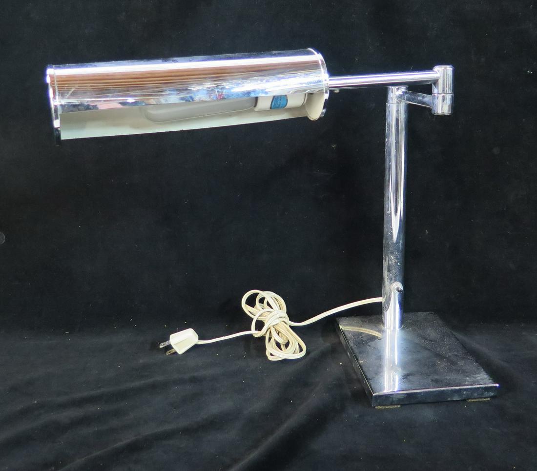 VINTAGE 60S WALTER VON NESSEN CHROME WING ARM DESK LAMP 14" X 16" X 5.25" (1 of 8)