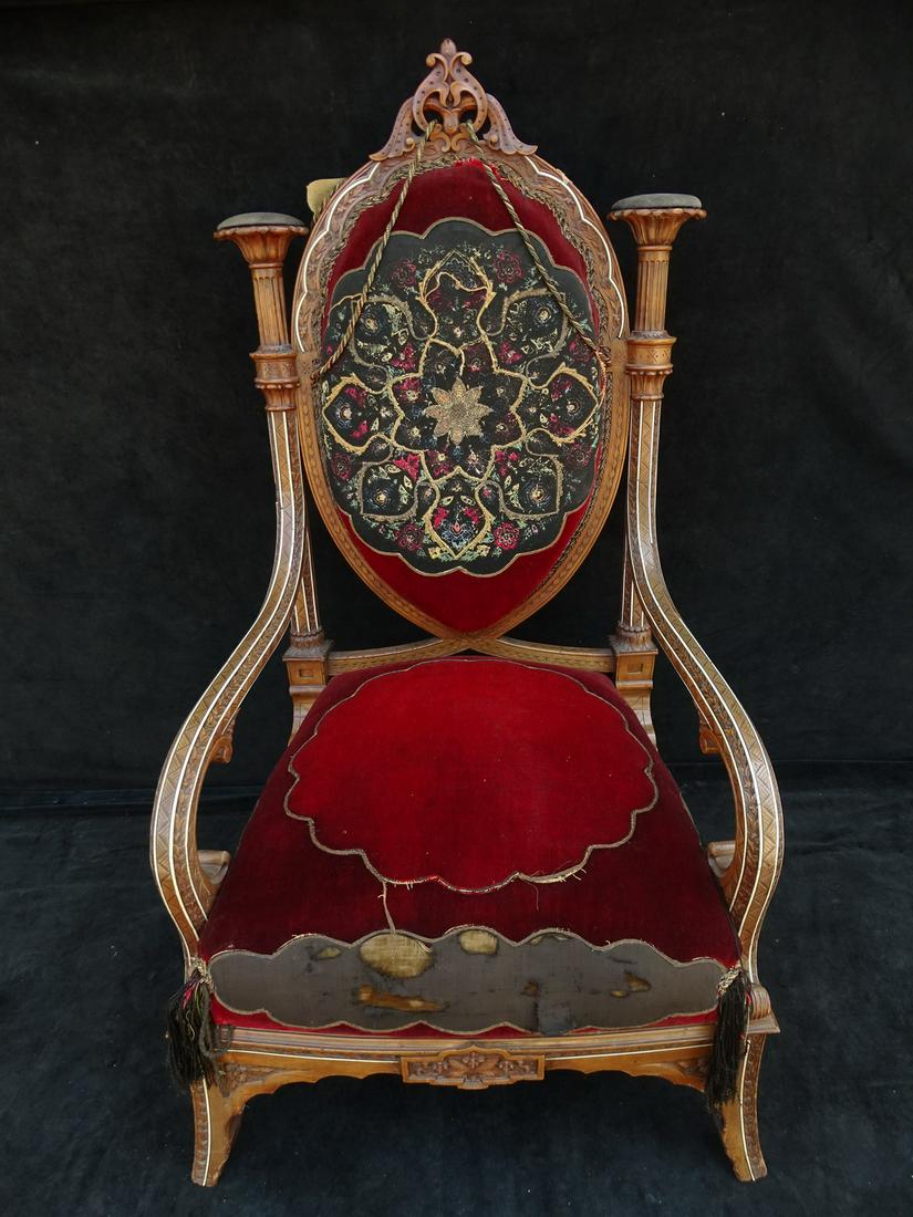 VICTORIAN HALL CHAIR 45" X 25" X 22" (1 of 15)