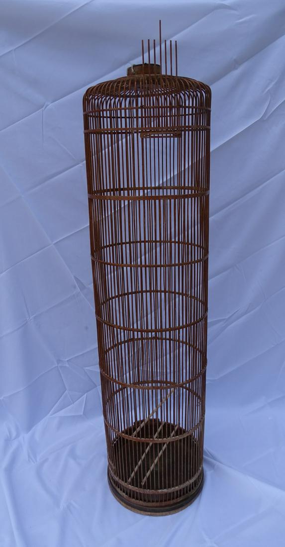 LARGE BAMBOO BIRDCAGE 15" DIA. 4' 11" (1 of 7)
