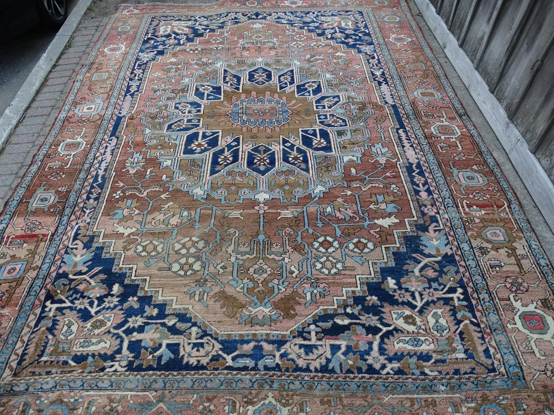 ORIENTAL ROOM SIZE RUG IN BEIGES AND BLUES 12'7" X 9'7" (1 of 11)