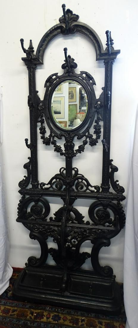 VICTORIAN CAST IRON HALL TREE 84"X 34"X 12" (1 of 10)
