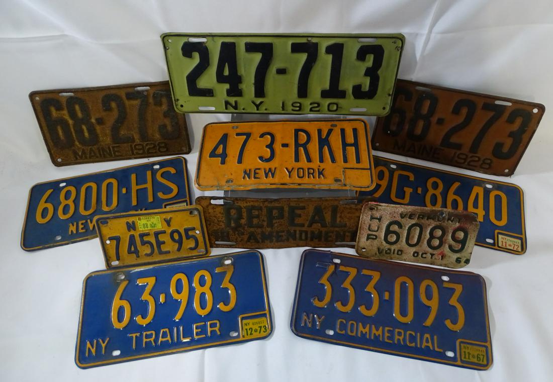LOT OF VINTAGE LICENCE PLATES (11) INC. '1920' AND '1928': LOT OF VINTAGE LICENCE PLATES (11) INC. '1920' AND '1928'