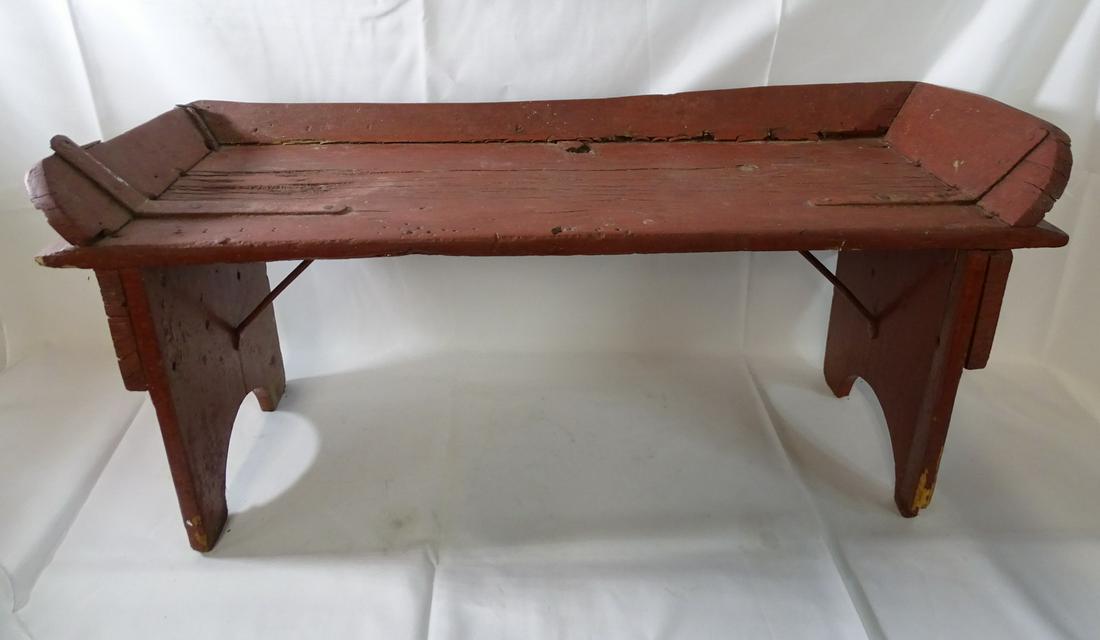 ANTIQUE WAGON BENCH 16 1/4" X 35 3/4" X 13" (1 of 8)