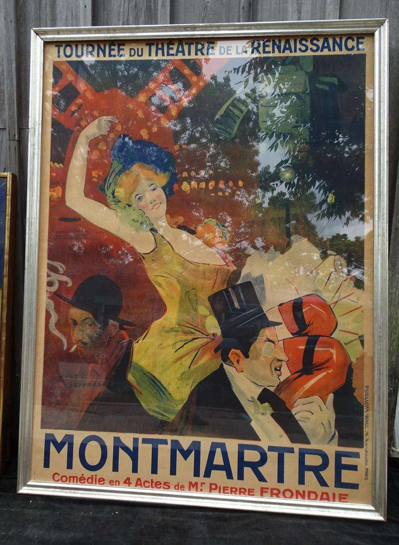 ANGE J. SUPPARO "TOURNEE DU THEATRE DE LA RENAISSANCE / MONMARTRE" CA. 1910 LITHOGRAPH POSTER CA. 66 (1 of 18)