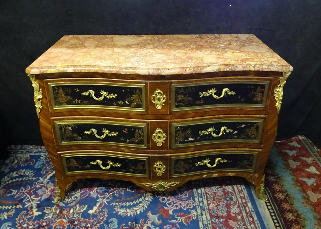 18TH CENTURY LOUIS XV STYLE FRENCH COMMODE CHINOISERIE DECORATED 37 X 49 X 24 (1 of 18)