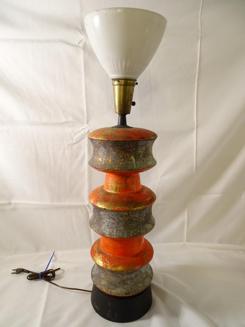 MID CENTURY ORANGE LAMP 24" HIGH (1 of 5)