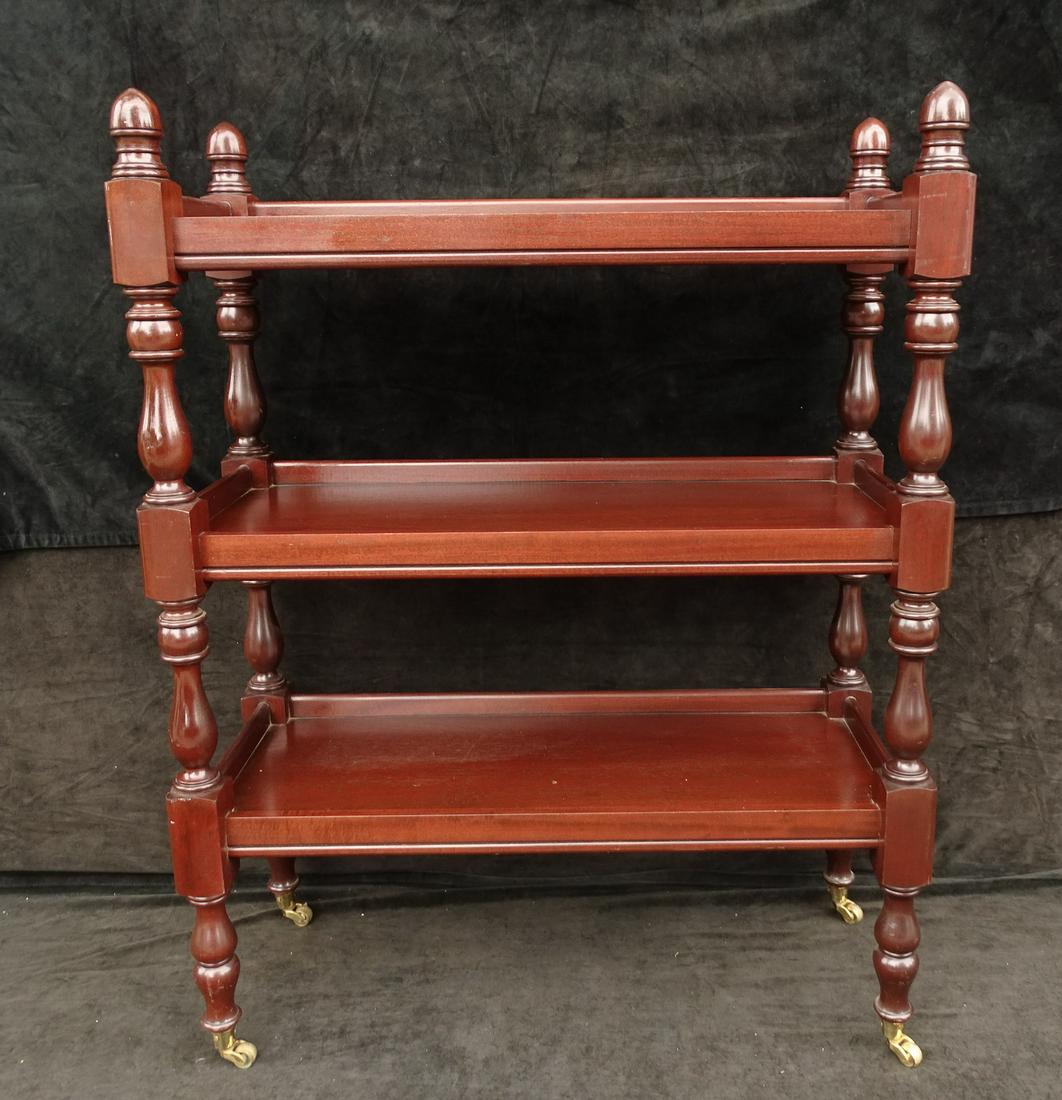 BRASS & WOOD ITALIAN BAR CART 28" X 34" X 16": BRASS & WOOD ITALIAN BAR CART 28" X 34" X 16"