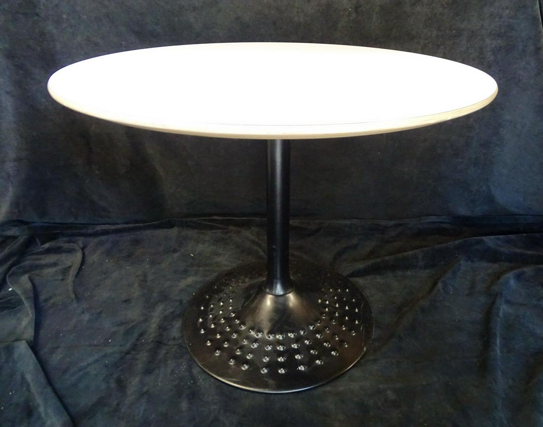 SARANIN STYLE ROUND TABLE W/ IRON BASE 24"H X 29.5" DIA. (1 of 8)