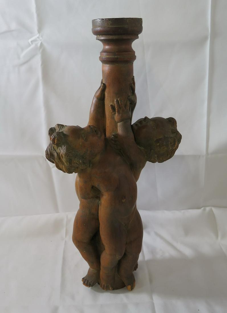 19TH CENTURY 3 PUTI  FIGURAL COLUMN 24" HIGH (1 of 12)