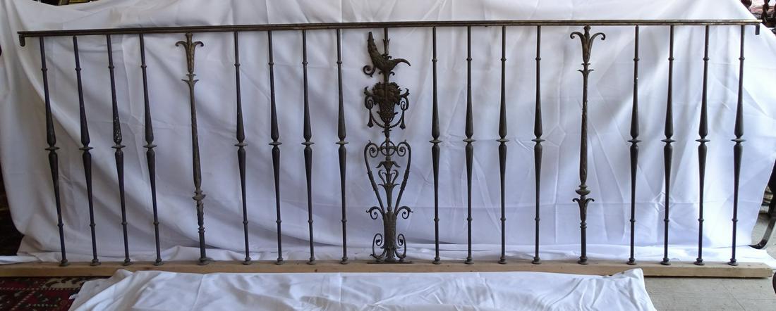ANTIQUE CAST IRON RAILING 37" X 107": ANTIQUE CAST IRON RAILING 37" X 107"