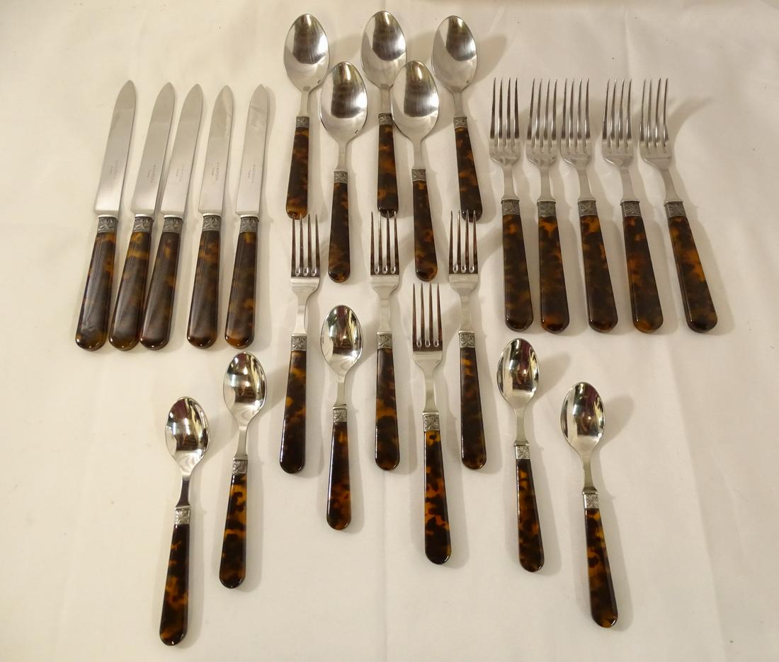 MARIPOSA FRANCE FAUX TORTOISE FLATWARE 24 PCS. KNIFE 9.5" L (1 of 7)