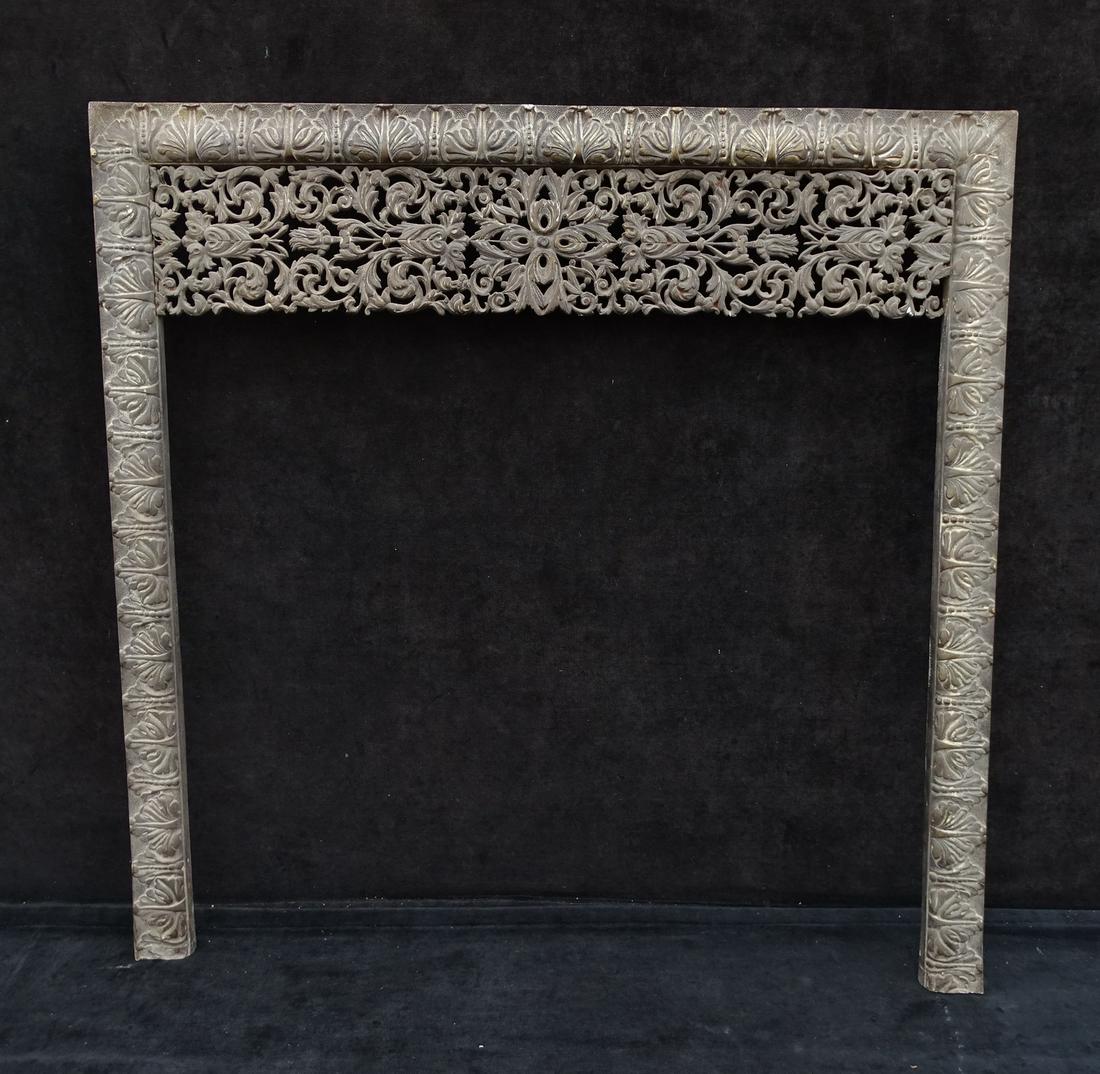 ANTIQUE CAST IRON FIREPLACE SURROUND 38" X 36" (1 of 7)