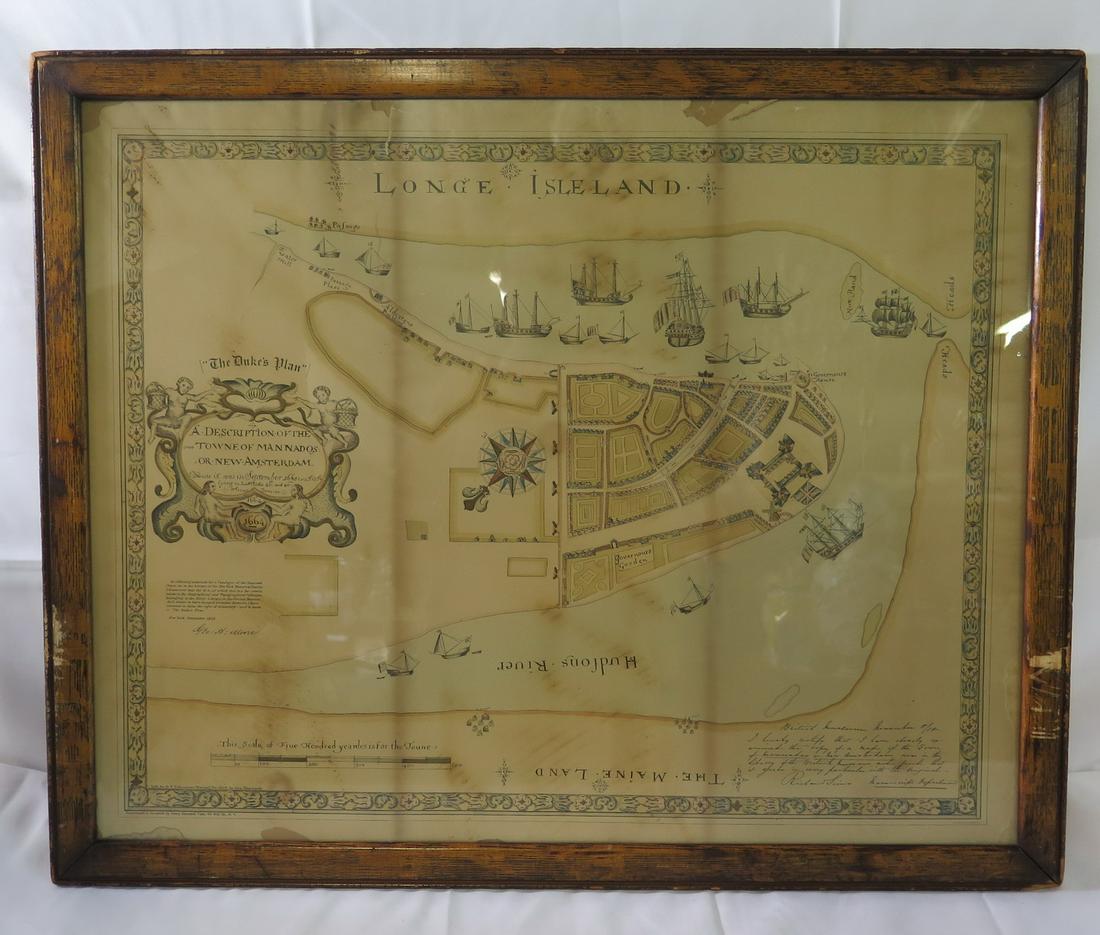 1859 MAP OF MANHATTAN (FASCIMILE OF 1664) 21 X 27 (1 of 9)