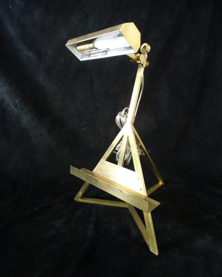 BRASS EASEL STAND W/LITE 22 X 15 X 15 (1 of 4)
