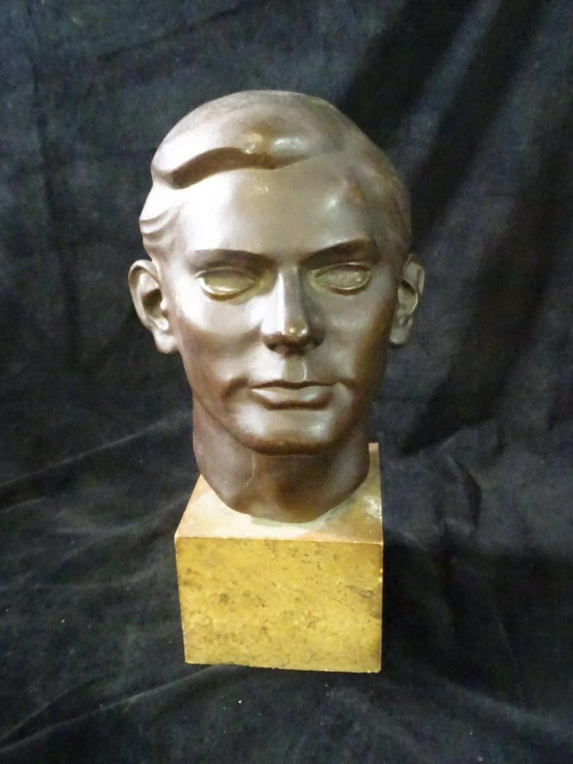 SIGNED BRONZE BUST ON MARBLE PLYNTH 14" HIGH (1 of 8)