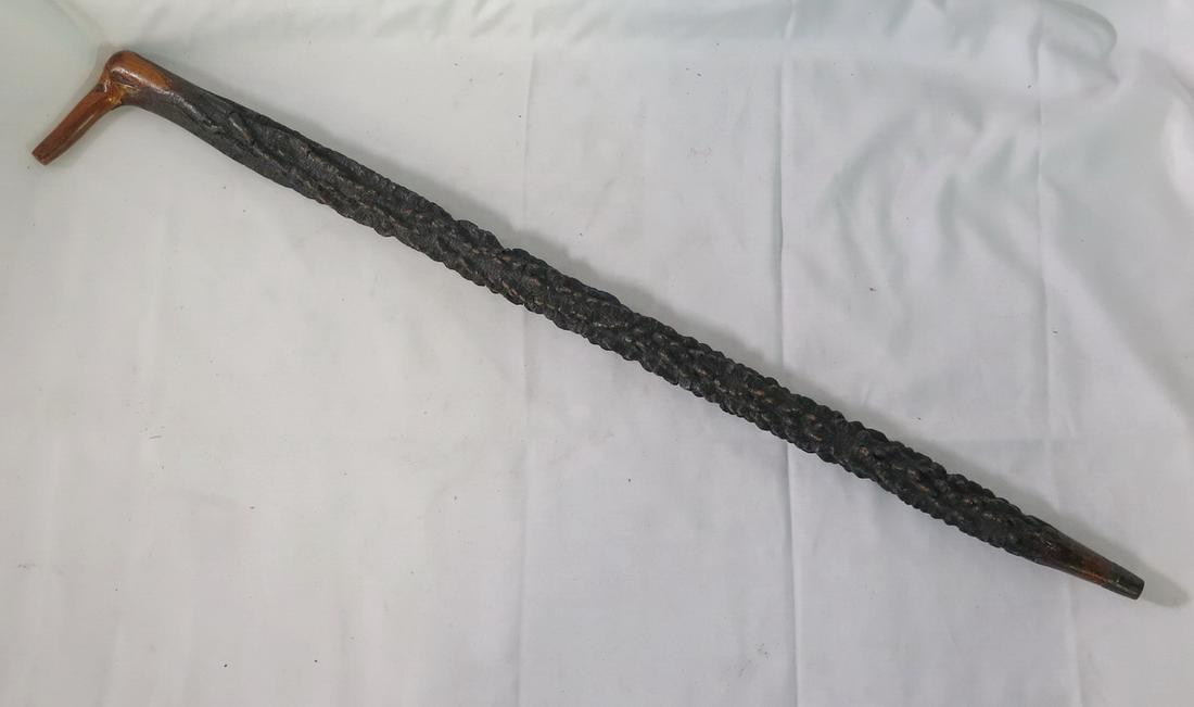 CARVED BIRD FIGURAL WALKING STICK 37" LONG (1 of 6)