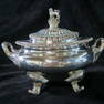 LION AND CROWN FIGURAL SILVER PLATED COVERED TUREEN