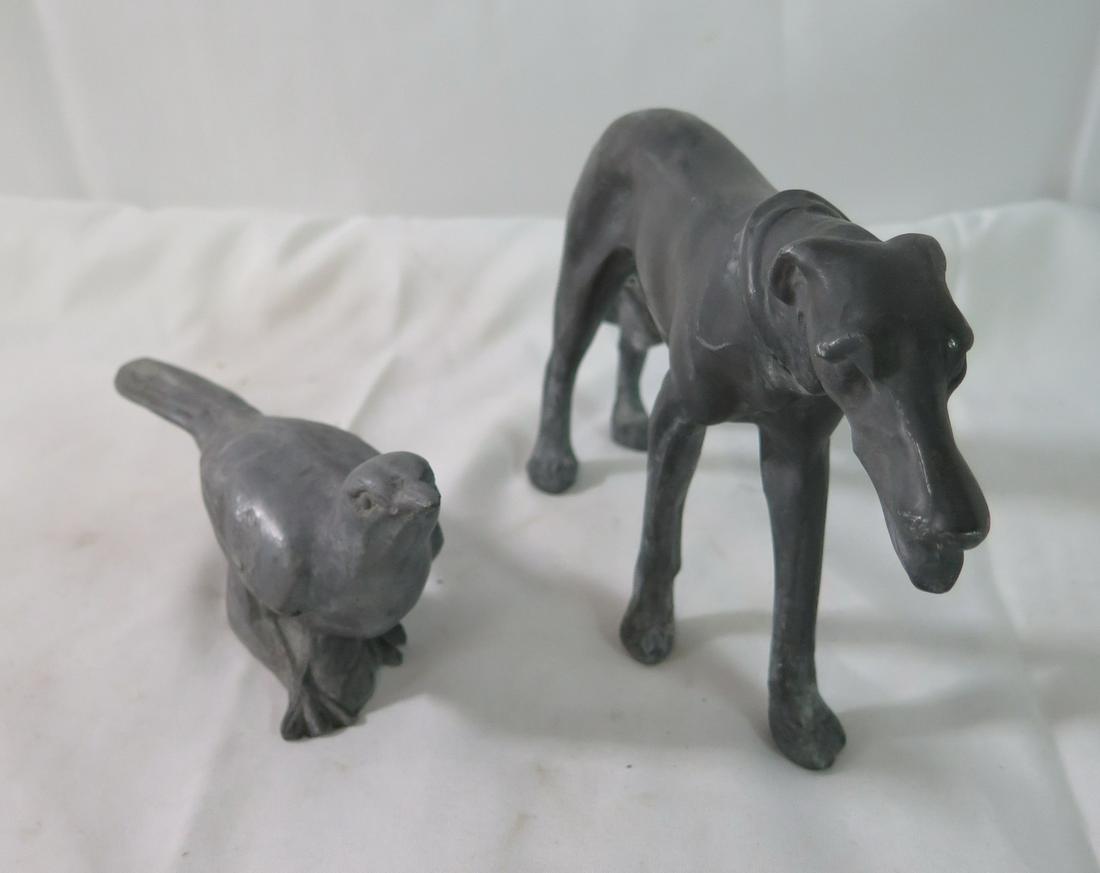 LEAD GREYHOUND AND BIRD 6" X 12" (1 of 9)