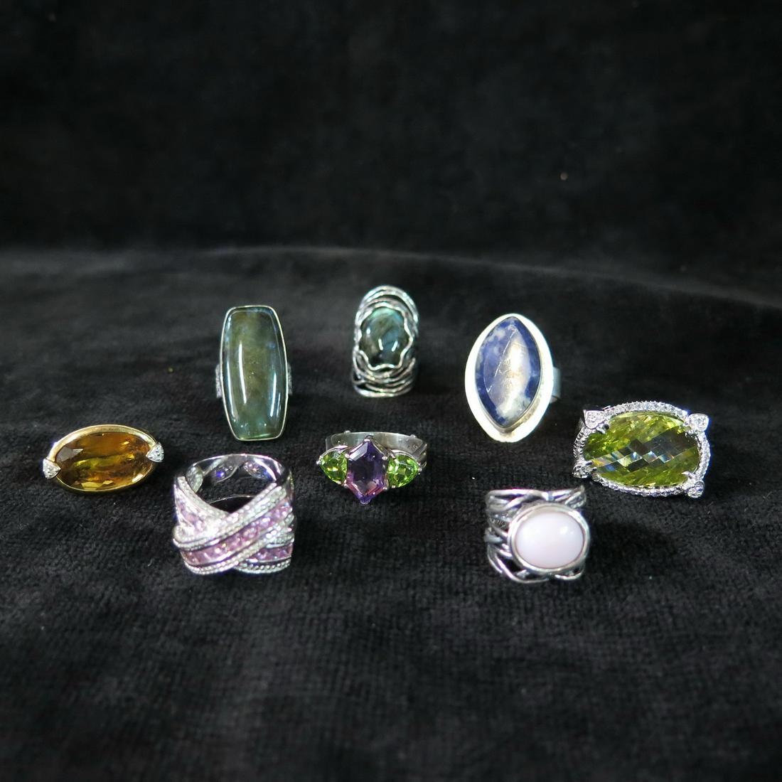 LOT OF 8 STERLING SILVER RINGS 7.25 OZS (1 of 12)