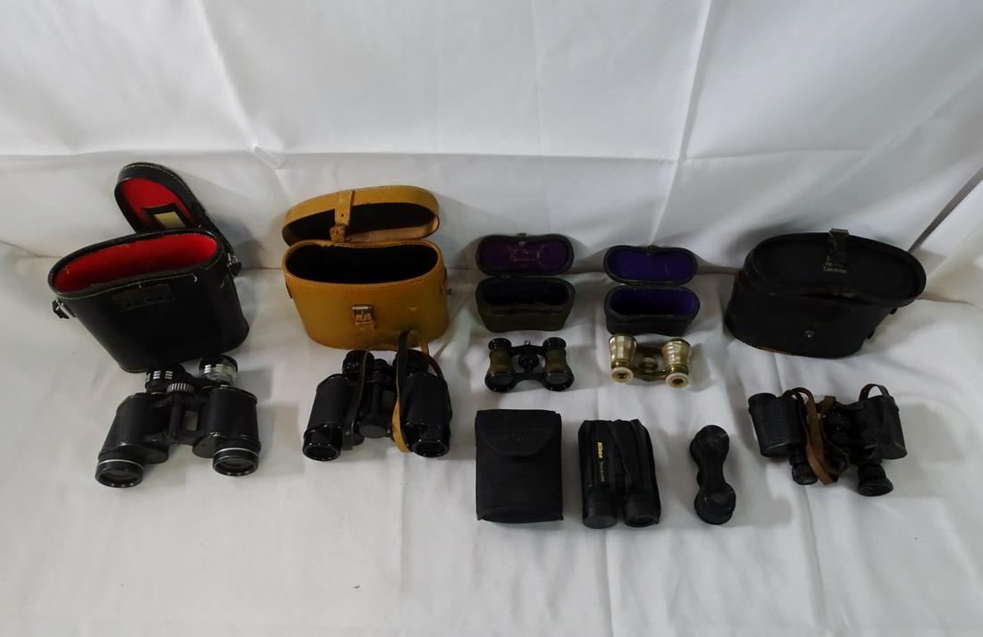GROUP OF 7 ANTIQUE & VINTAGE BINOCULARS (1 of 13)