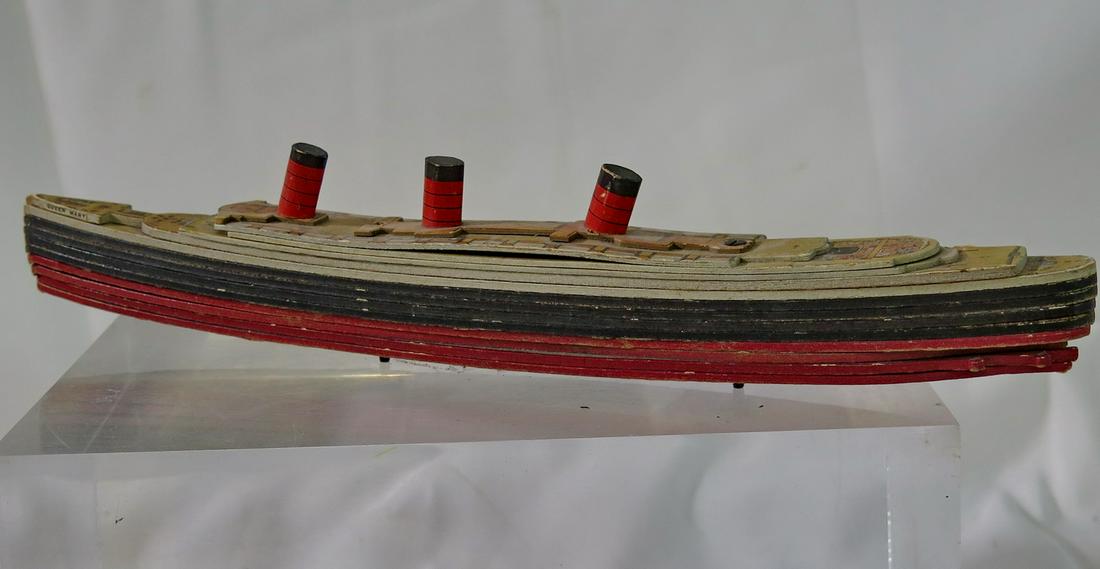 CHAD VALLEY & CO "QUEEN MARY" TOY BOAT 12" LONG (1 of 8)