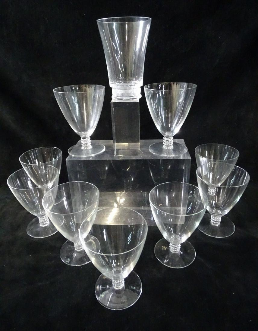 GROUP OF 10 PIECES OF LALIQUE STEMWARE (9) 4.75" HIGH (1) 5" HIGH (1 of 6)