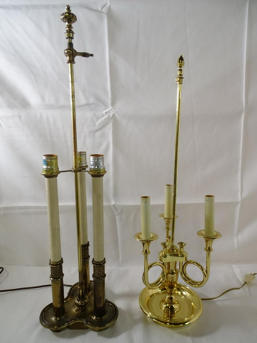 2 BRASS BOUILLOTTE STYLE LAMPS 29.5" TALLEST (1 of 10)