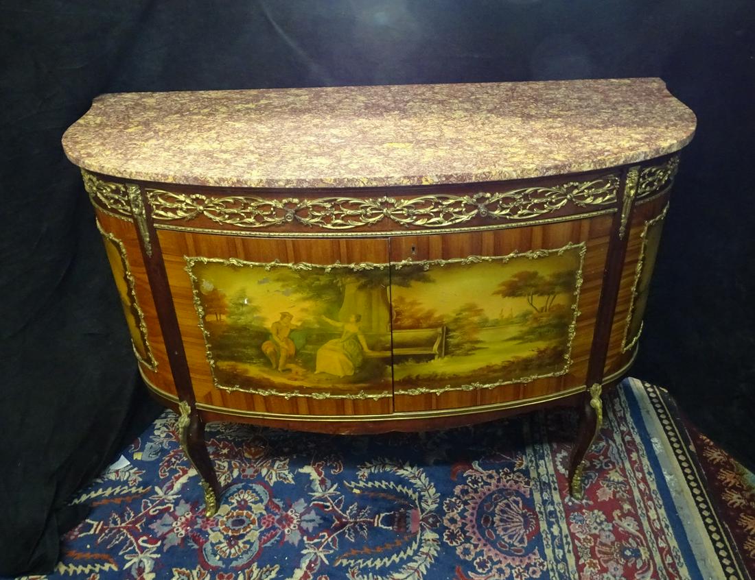 BRONZE MOUNTED VERNE MARTIN DECORATED M.T. COMMODE 38" X 52" X 21" (1 of 10)