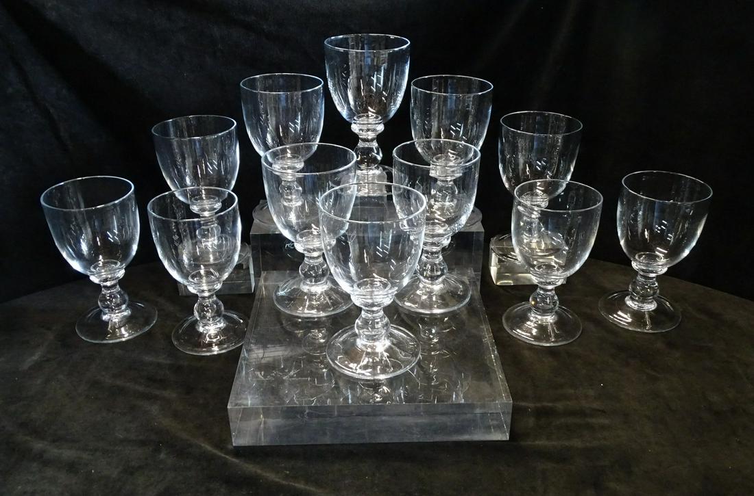 12 SIMON PEARCE CRYSTAL GLASSES, ICONIC DESIGN, HANDMADE 7" HIGH (1 of 5)