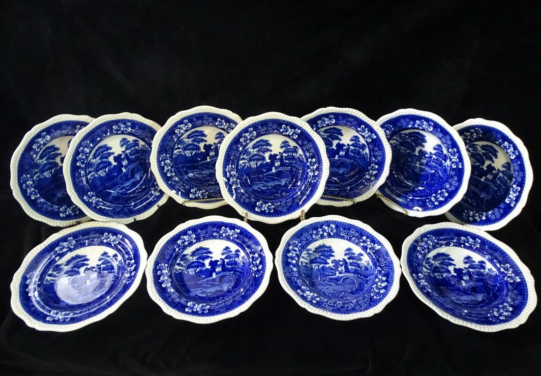 SET OF 11 COPELAND SPODE BOWLS 10.5" DIA. & A SPODE TUREEN (D-303): SET OF 11 COPELAND SPODE BOWLS 10.5" DIA. & A SPODE TUREEN (D-303)