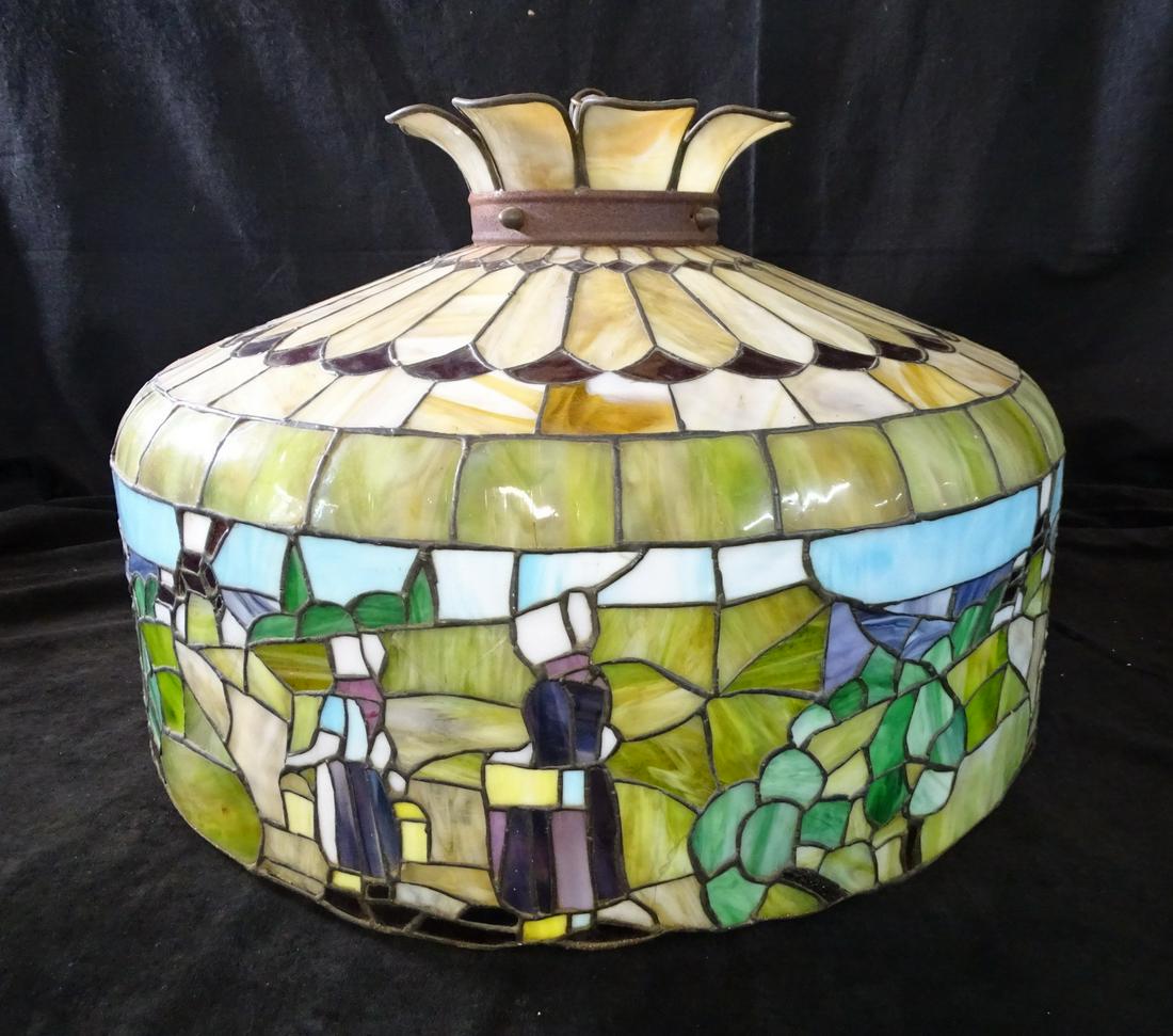 VINTAGE SLAG GLASS FIXTURE: VINTAGE SLAG GLASS FIXTURE