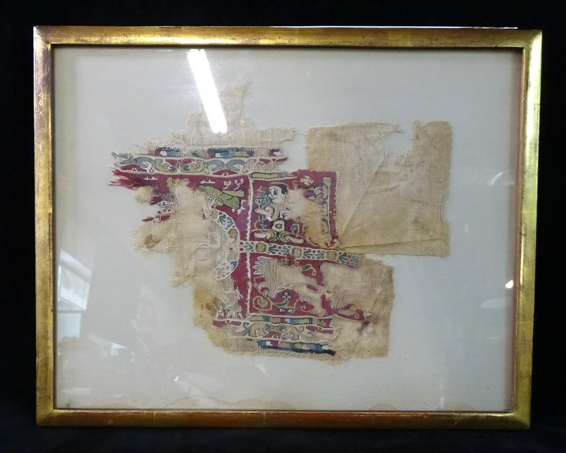 COPTIC EGYPTIAN TAPESTRY TEXTILE FRAGMENT LINEN, CA 3RD-7TH CEN. CE, 8.25" X 10" OVERALL: COPTIC EGYPTIAN TAPESTRY TEXTILE FRAGMENT LINEN, CA 3RD-7TH CEN. CE, 8.25" X 10" OVERALL