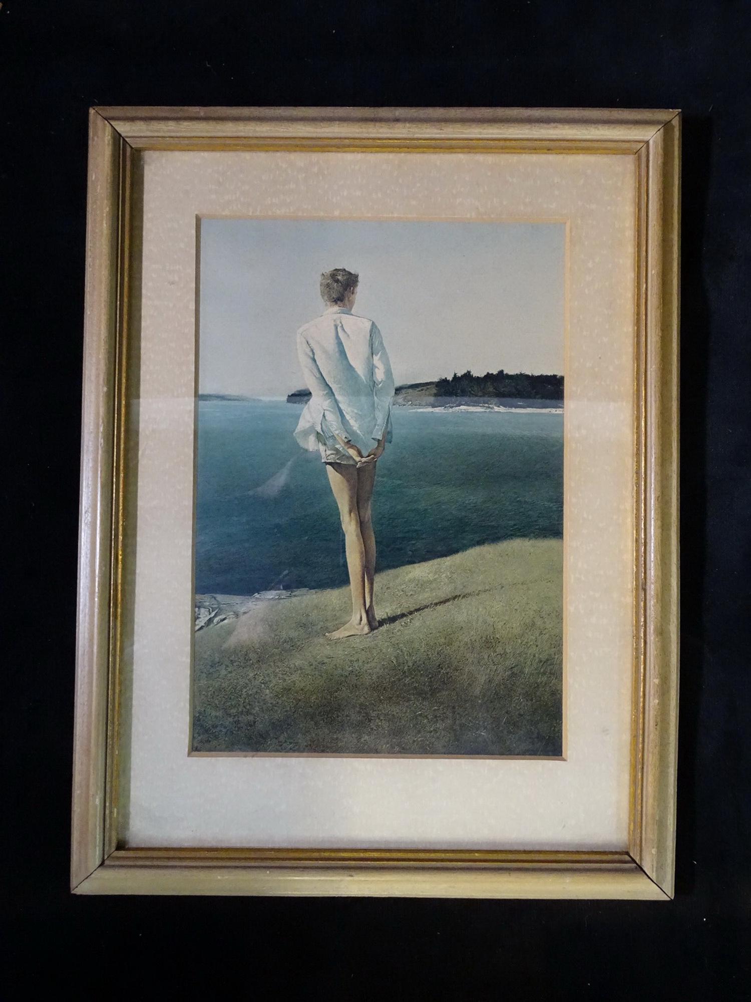 AFTER ANDREW WYETH "ABOVE THE NARROWS"1960 LITHOGRAPH CA. 10.5" X 7.25" SHEET: AFTER ANDREW WYETH "ABOVE THE NARROWS"1960 LITHOGRAPH CA. 10.5" X 7.25" SHEET