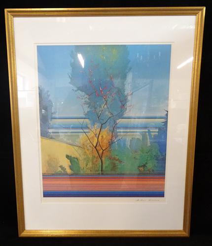 ANTONIO CICCONE "BLUE TREE" 1974 SIGNED LITHOGRAPH 20" X 16.25": ANTONIO CICCONE "BLUE TREE" 1974 SIGNED LITHOGRAPH 20" X 16.25"