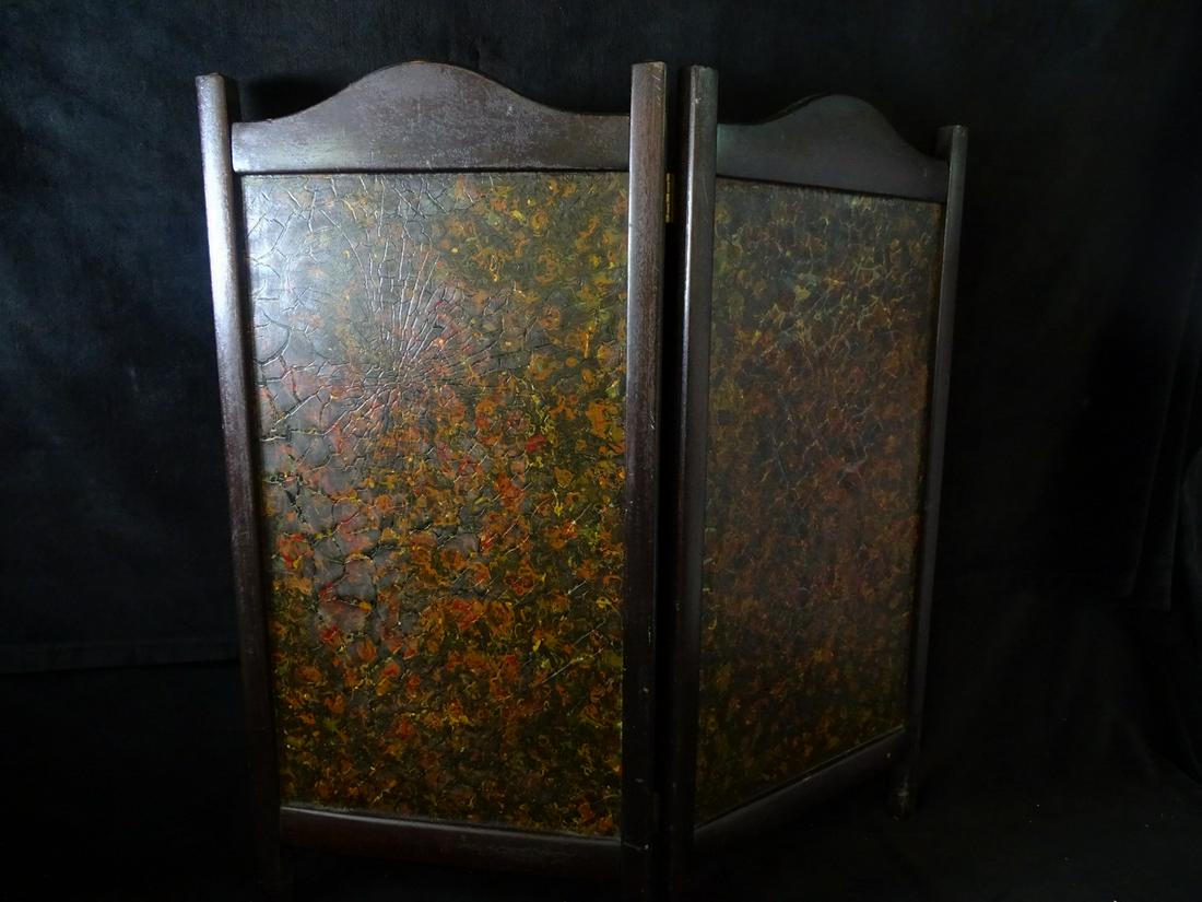 CHINESE FAUX PAINTED SCREEN 30X26: CHINESE FAUX PAINTED SCREEN 30X26