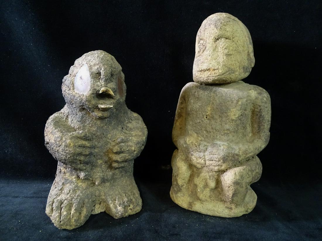 LOT/2 WEST? AFRICAN TERRACOTTA SCULPTURES, KATSINA & ANIMAL? FIGURE 10.5" H TALLEST (1 of 10)