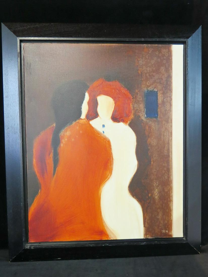 VINCENT MAGNI (FRENCH B. 1963) TWO WOMEN, ACRYLIC/CANVAS 32" X 21" (1 of 4)
