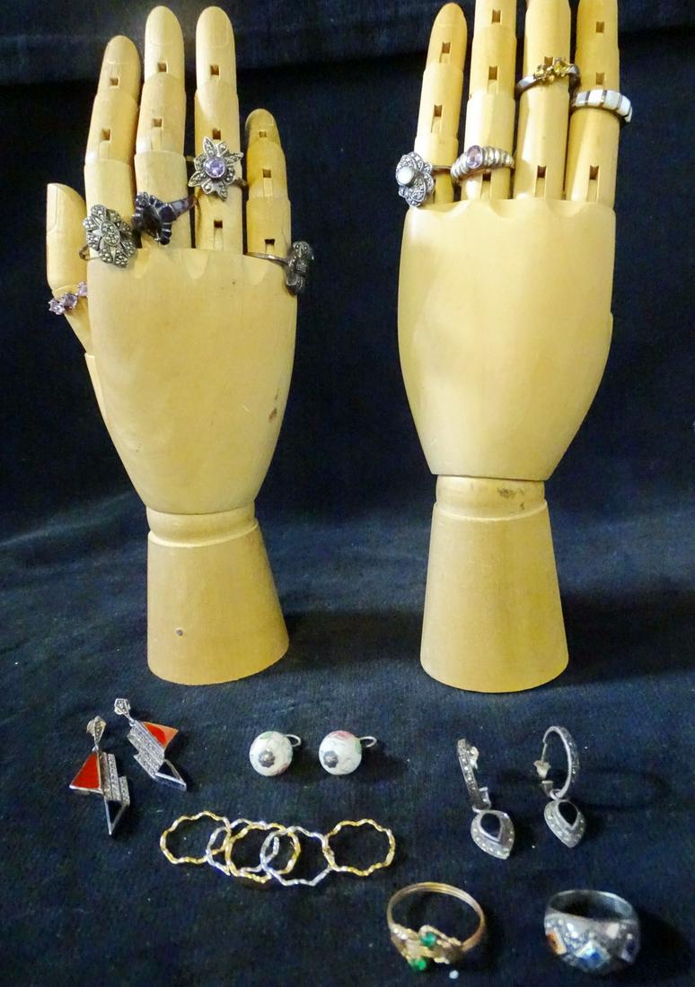 15 PCS. STERLING SILVER RINGS AND EARRINGS (1 of 5)