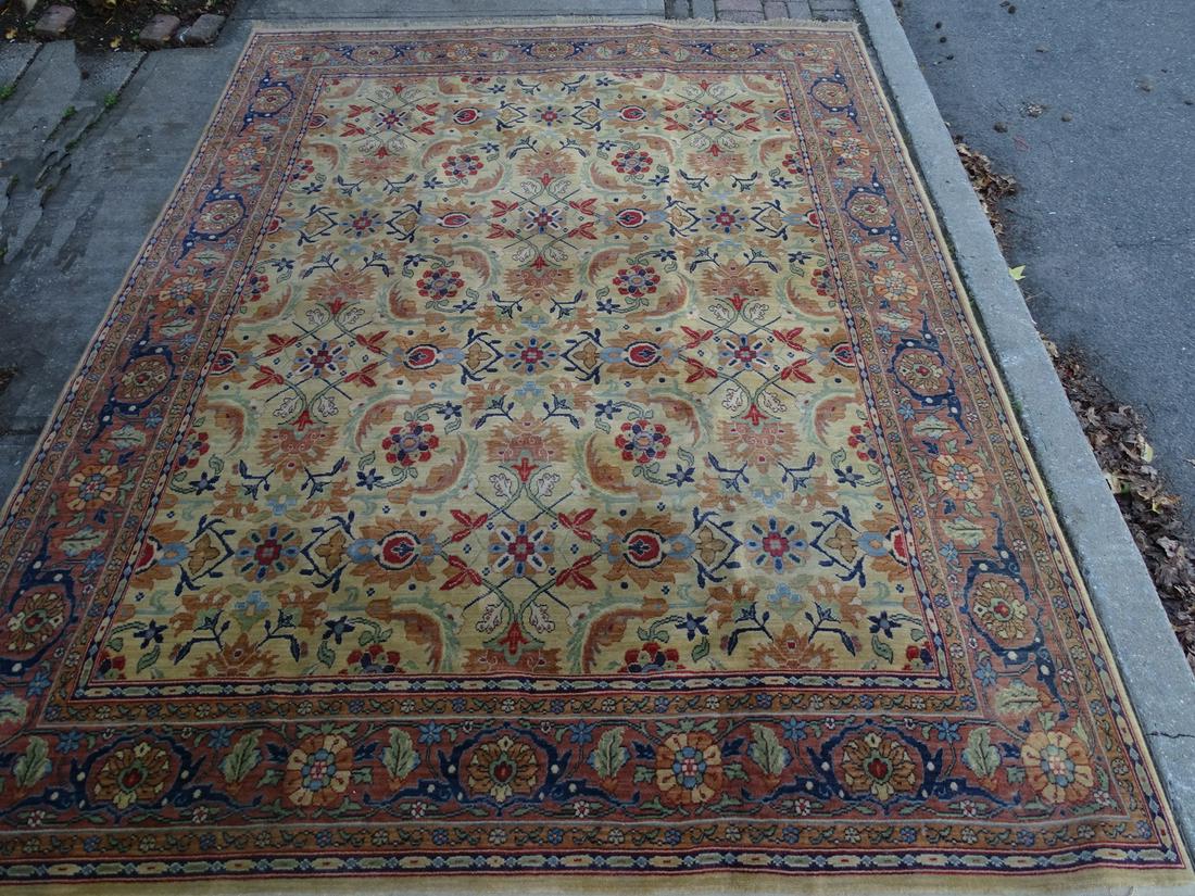 KARASTAN RUG BEIGE GROUND W BURNT ORANGE 10'6" X 9' (1 of 5)